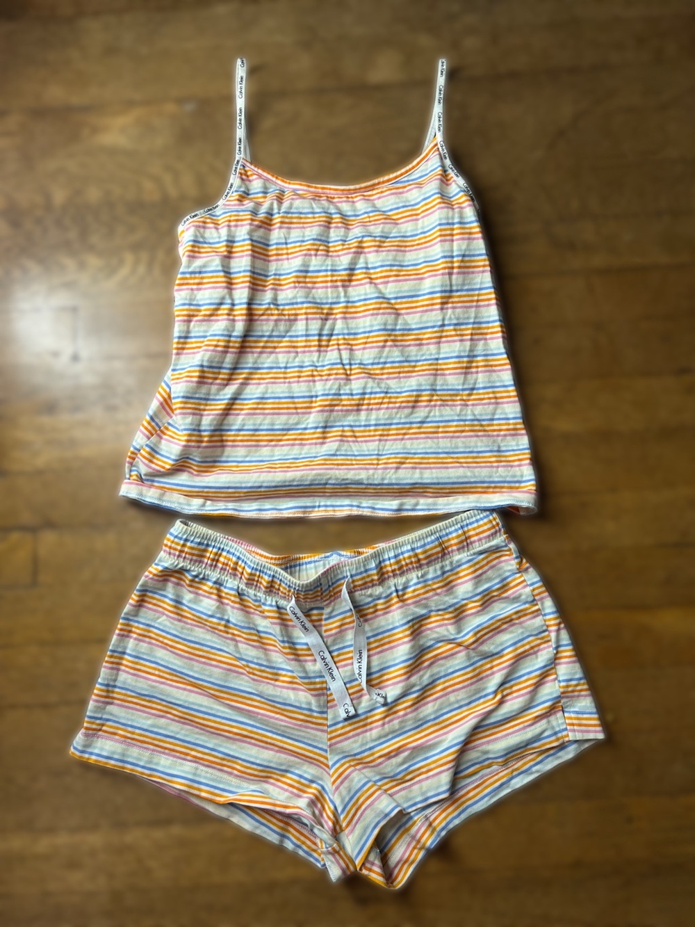 Calvin Klein Stripe Cami & Short Sleep Set